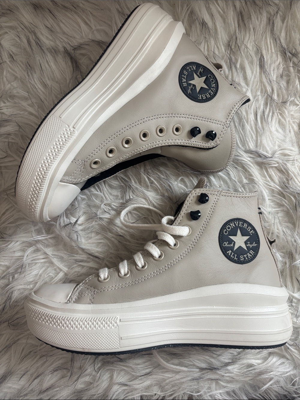 NEW Leather Converse Women’s High Top Platform Sneakers